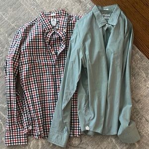 Two J Crew x Thomas Mason mens buttons downs